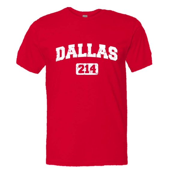 PleaseMeTees™ Mens Dallas 214 Area Code Distressed HQ Tee