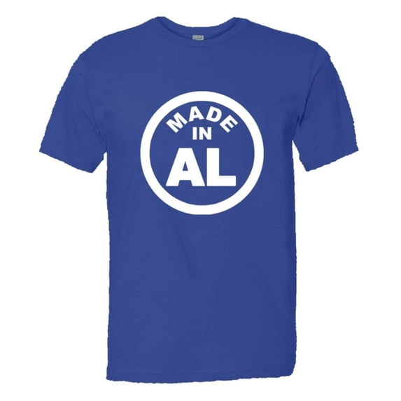 PleaseMeTees™ Mens From Born Made In Alabama AL Logo Label Tag HQ Tee