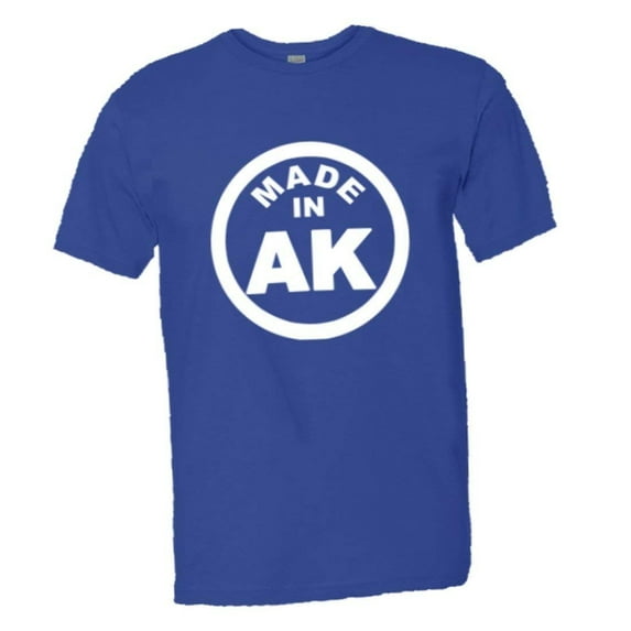 PleaseMeTees™ Mens From Born Made In Alaska AK Logo Label Tag HQ Tee
