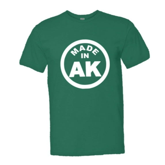 PleaseMeTees™ Mens From Born Made In Alaska AK Logo Label Tag HQ Tee