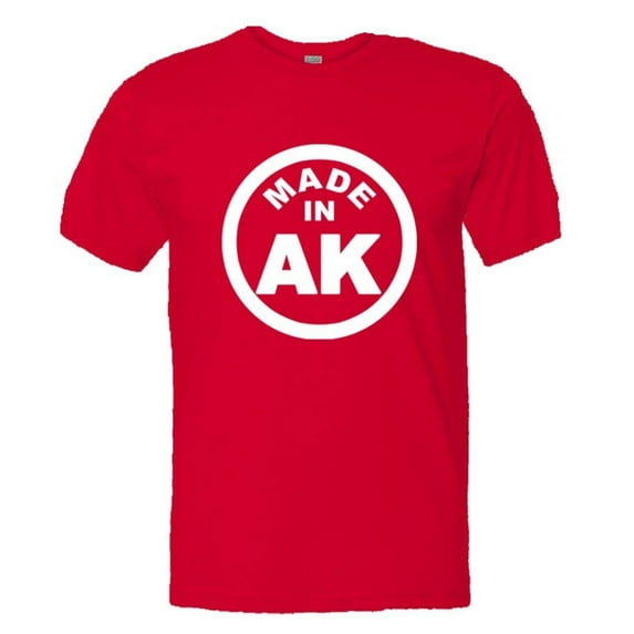 PleaseMeTees™ Mens From Born Made In Alaska AK Logo Label Tag HQ Tee