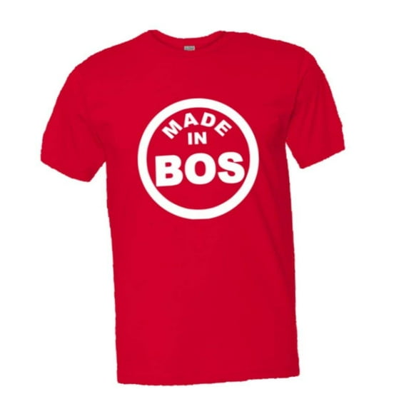 PleaseMeTees™ Mens From Born Made In Boston MA Strong Logo Label HQ Tee