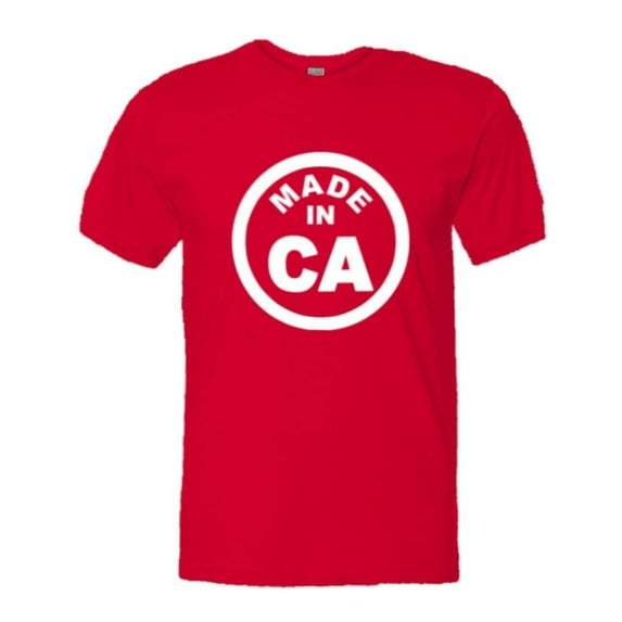 PleaseMeTees™ Mens From Born Made In California CA Logo Label HQ Tee