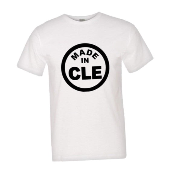 PleaseMeTees™ Mens From Born Made In Cleveland OH Logo Label HQ Tee
