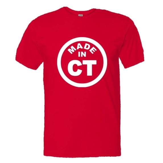 PleaseMeTees™ Mens From Born Made In Connecticut CT Logo Label HQ Tee