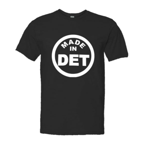 PleaseMeTees™ Mens From Born Made In Detroit MI Logo Label Tag HQ Tee