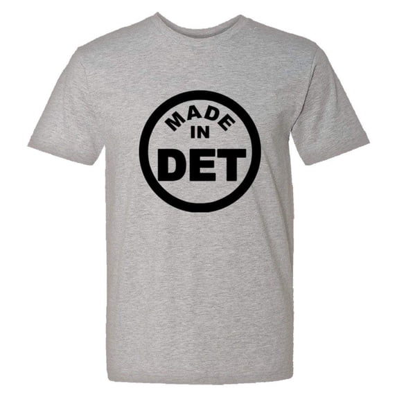 PleaseMeTees™ Mens From Born Made In Detroit MI Logo Label Tag HQ Tee