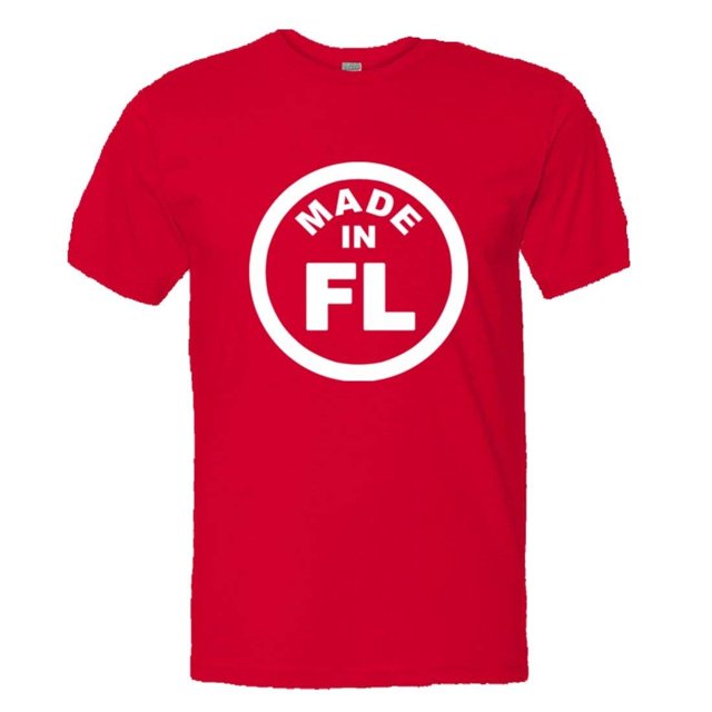 PleaseMeTees™ Mens From Born Made In Florida FL Logo Label Tag HQ Tee