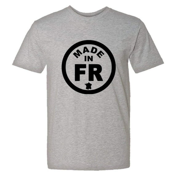 PleaseMeTees™ Mens From Born Made In France Europe EU Logo Label HQ Tee