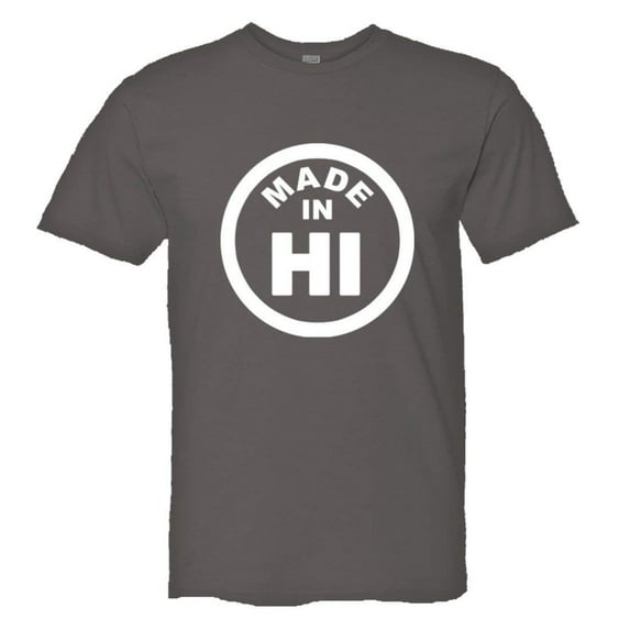 PleaseMeTees™ Mens From Born Made In Hawaii Hi Logo Label HQ Tee