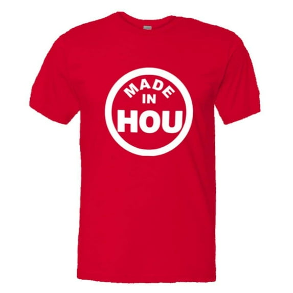 PleaseMeTees™ Mens From Born Made In Houston TX Logo Label HQ Tee