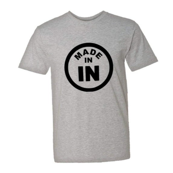 PleaseMeTees™ Mens From Born Made In Indiana In Logo Label Tag HQ Tee