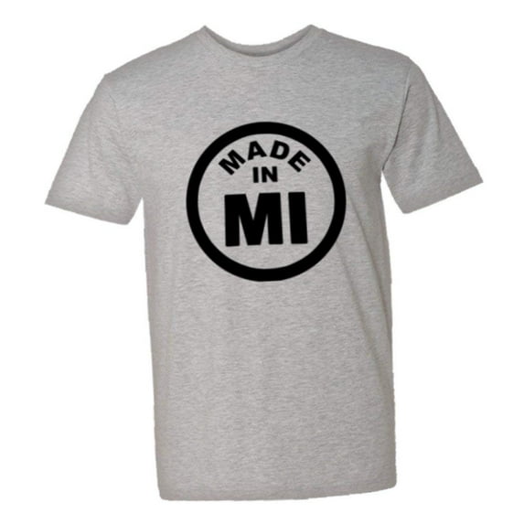 PleaseMeTees™ Mens From Born Made In Michigan MI Logo Label HQ Tee