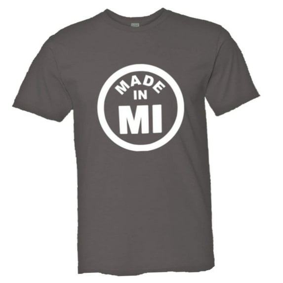 PleaseMeTees™ Mens From Born Made In Michigan MI Logo Label HQ Tee