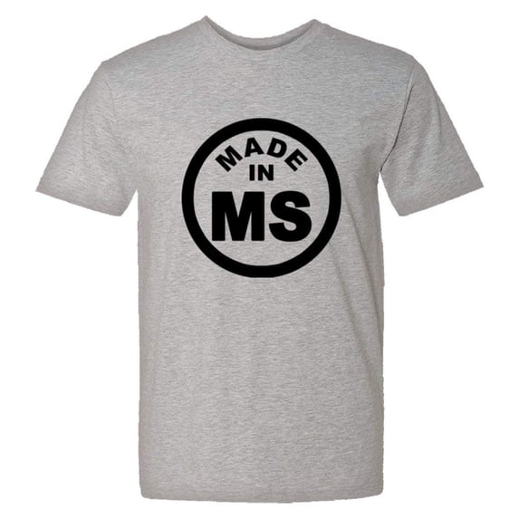 PleaseMeTees™ Mens From Born Made In Mississippi MS Logo Label HQ Tee