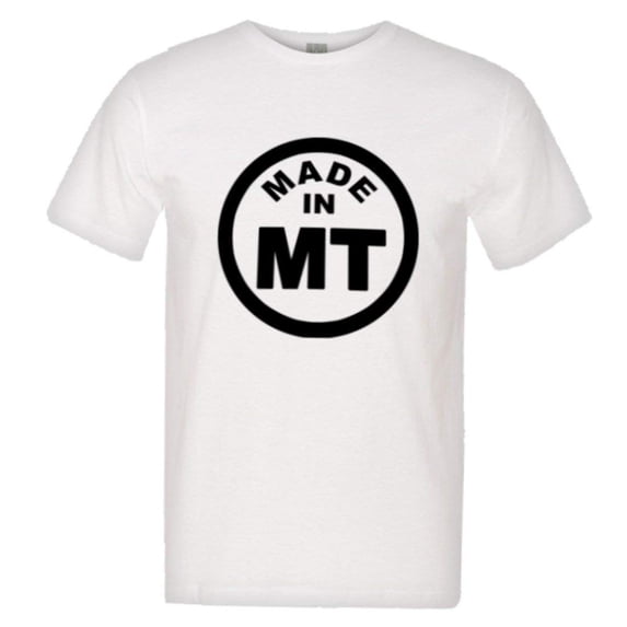 PleaseMeTees™ Mens From Born Made In Montana MT Logo Label HQ Tee