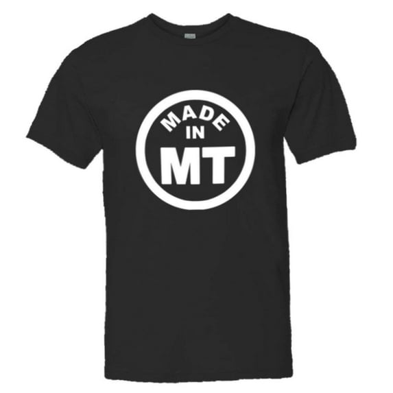 PleaseMeTees™ Mens From Born Made In Montana MT Logo Label HQ Tee