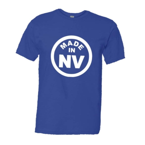 PleaseMeTees™ Mens From Born Made In Nevada NV Logo Label Tag HQ Tee