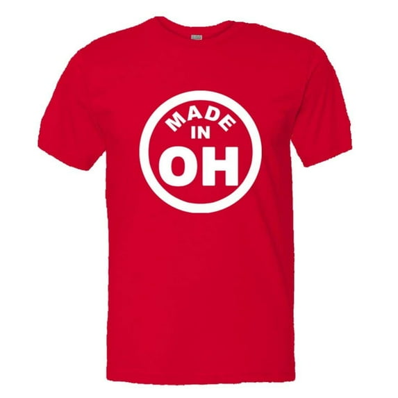 PleaseMeTees™ Mens From Born Made In Ohio OH State Logo Label HQ Tee