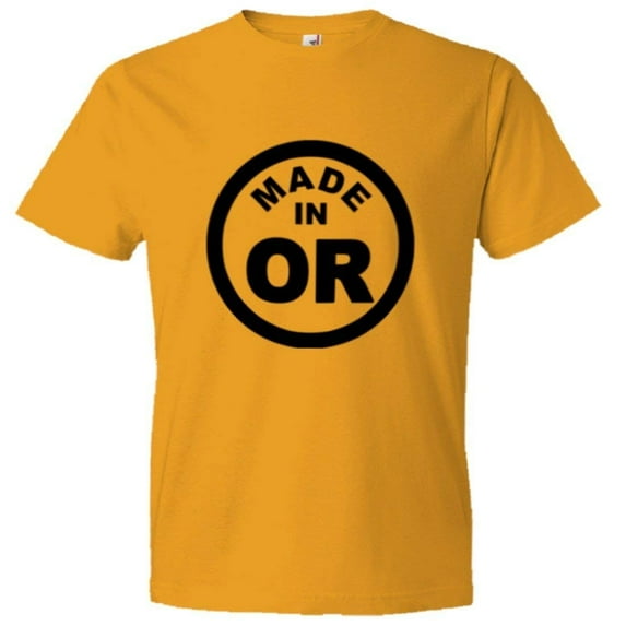 PleaseMeTees™ Mens From Born Made In Oregon OR State Logo Label HQ Tee