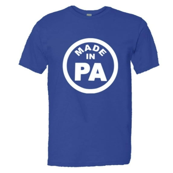 PleaseMeTees™ Mens From Born Made In Pennsylvania PA Logo Label HQ Tee