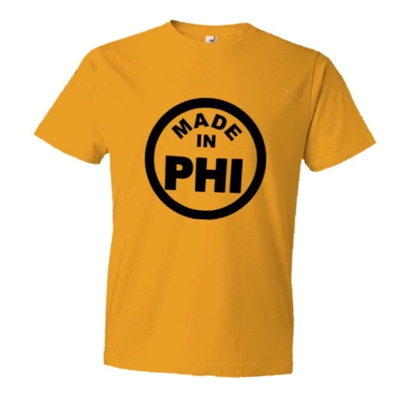 PleaseMeTees™ Mens From Born Made In Philadelphia PA Logo Label HQ Tee