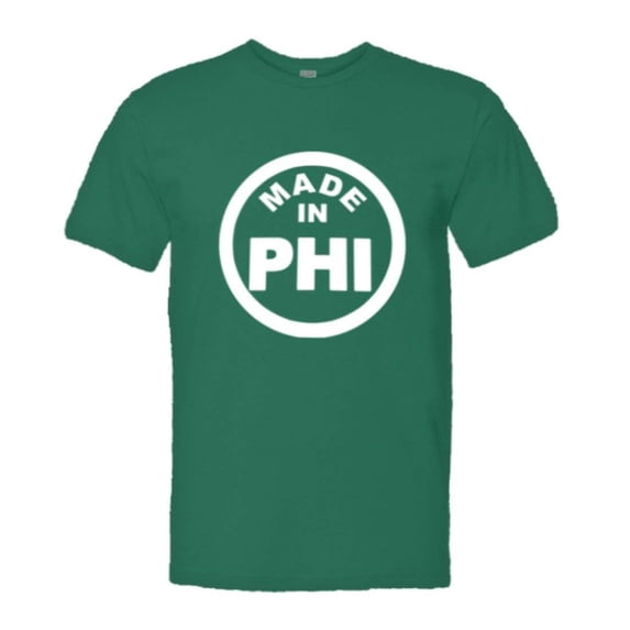 PleaseMeTees™ Mens From Born Made In Philadelphia PA Logo Label HQ Tee