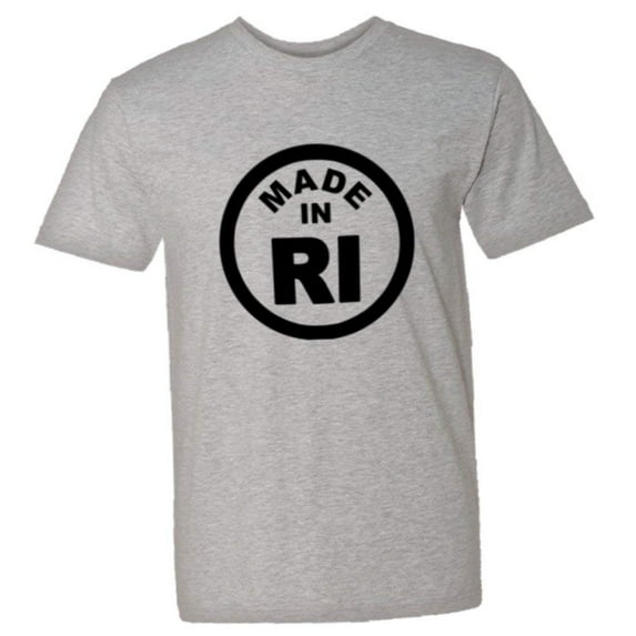 PleaseMeTees™ Mens From Born Made In Rhode Island RI Logo Label HQ Tee