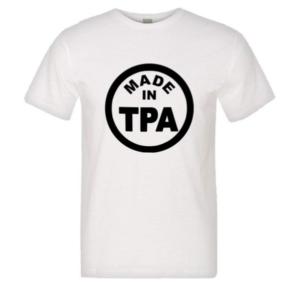 PleaseMeTees™ Mens From Born Made In Tampa FL Florida Logo Label HQ Tee