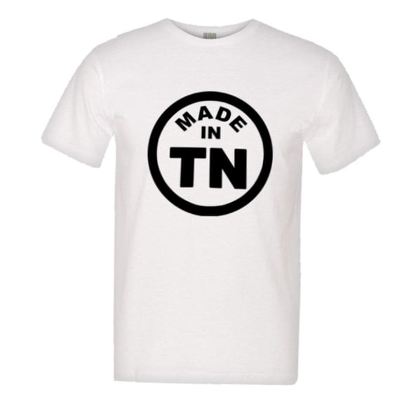 PleaseMeTees™ Mens From Born Made In Tennessee TN Logo Label HQ Tee