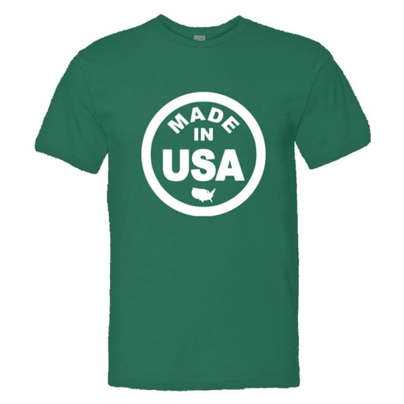 PleaseMeTees™ Mens From Born Made In USA United States Logo Label Tee