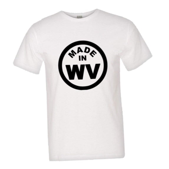 PleaseMeTees™ Mens From Born Made In West Virginia WV Logo Label HQ Tee