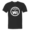 thumbnail image 1 of PleaseMeTees™ Mens From Born Made In Wisconsin WI Logo Label HQ Tee, 1 of 1