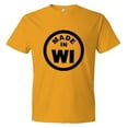 thumbnail image 1 of PleaseMeTees™ Mens From Born Made In Wisconsin WI Logo Label HQ Tee, 1 of 1