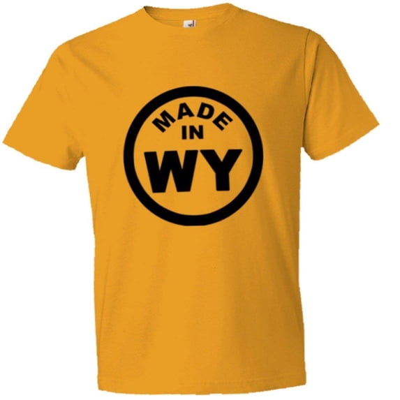 PleaseMeTees™ Mens From Born Made In Wyoming WY Logo Label HQ Tee