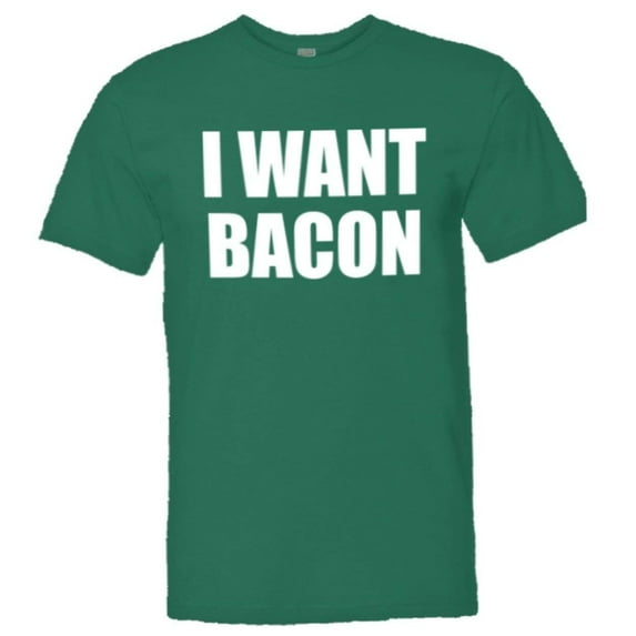 PleaseMeTees™ Mens I Want Bacon Cheese Pizza I Love Greasy Food HQ Tee