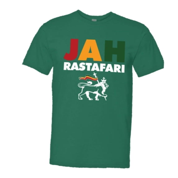 PleaseMeTees™ Mens Jah Mon Jamaica Rastafari Lion Ya HQ Tee