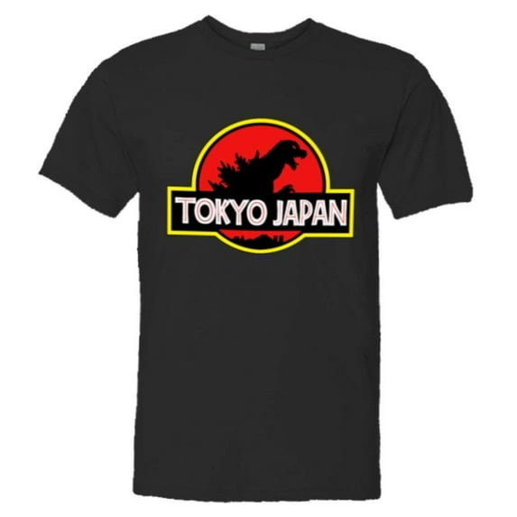 PleaseMeTees™ Mens Jurassic Tokyo Japan Godzilla Park Logo HQ Tee