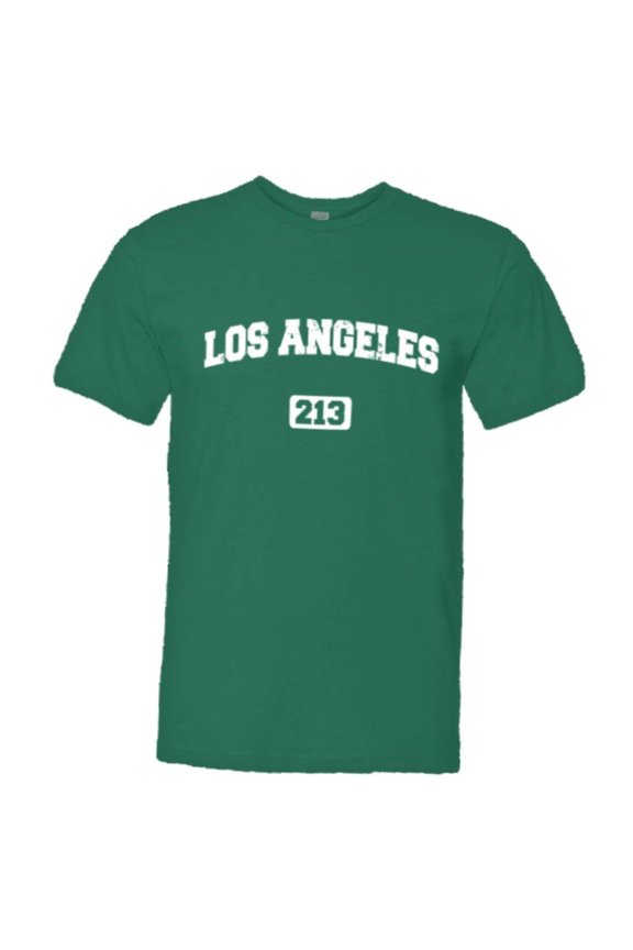 PleaseMeTees™ Mens Los Angeles 213 L.A. Area Code Distressed HQ Tee