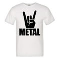 thumbnail image 1 of PleaseMeTees™ Mens Metal Hand Rock Music Fingers Devil Horns HQ Tee, 1 of 1