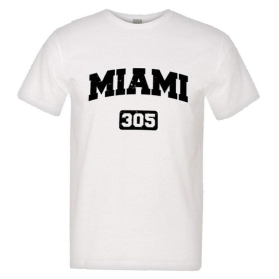 PleaseMeTees™ Mens Miami Florida 305 Area Code Distressed HQ Tee