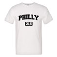 thumbnail image 1 of PleaseMeTees™ Mens Philly 215 Area Code Philadelphia Distressed HQ Tee, 1 of 1