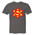 thumbnail image 1 of PleaseMeTees™ Mens Super Jew Super Man Jewish Star Of David HQ Tee, 1 of 1