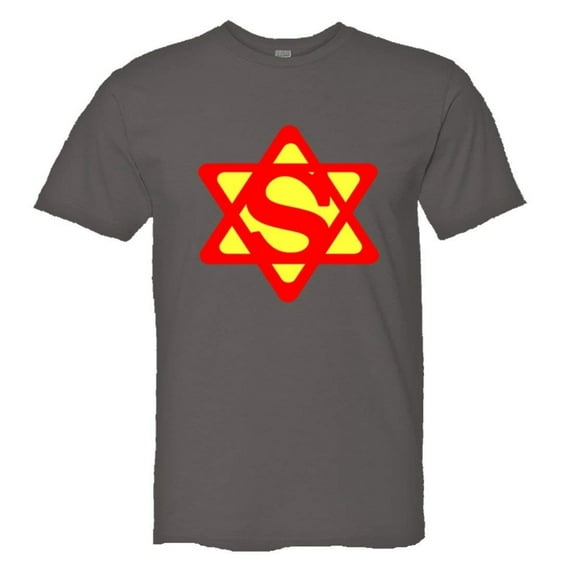 PleaseMeTees™ Mens Super Jew Super Man Jewish Star Of David HQ Tee