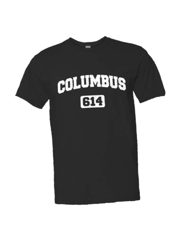 PleaseMeTees™ Mens / Unisex Columbus 614 CBUS Area Code Distressed HQ Fashion Tee