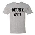 thumbnail image 1 of PleaseMeTees™ Mens/Unisex Drunk 24 7 Drink All Day Sunday Funday Soft HQ Tee, 1 of 1