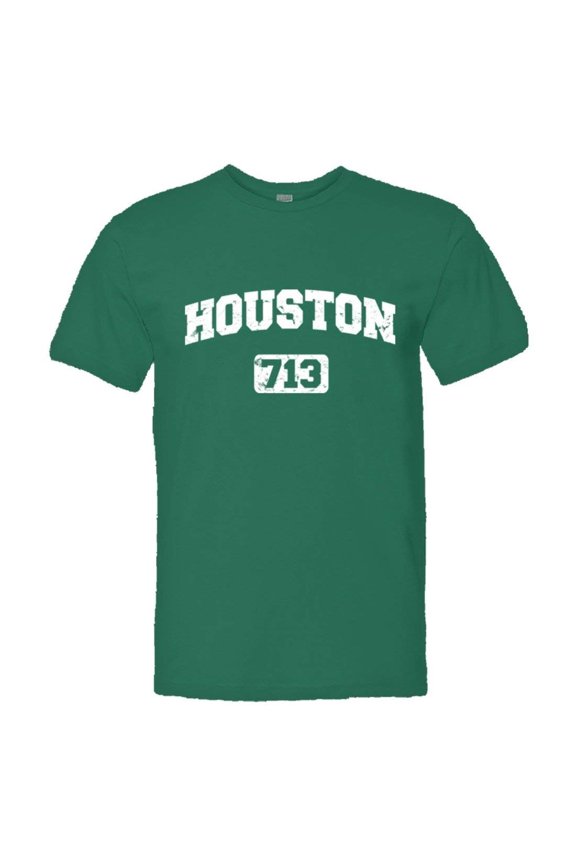 PleaseMeTeesâ„¢ Mens / Unisex Houston 713 Area Code Distressed Fashion Tee