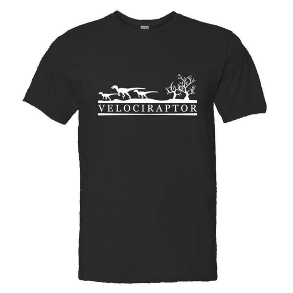 PleaseMeTees™ Mens Velociraptor Educational Dinosaur Jurassic HQ Tee
