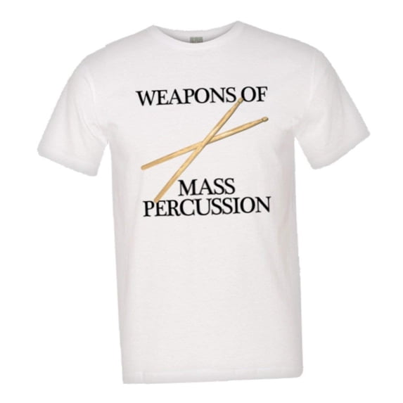 PleaseMeTees™ Mens Weapons Of Mass Percussion Drum Sticks HQ Tee