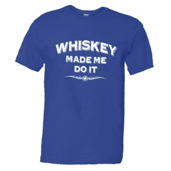PleaseMeTees™ Mens Whiskey Made Me Do It Beer Drinking Classic HQ Tee